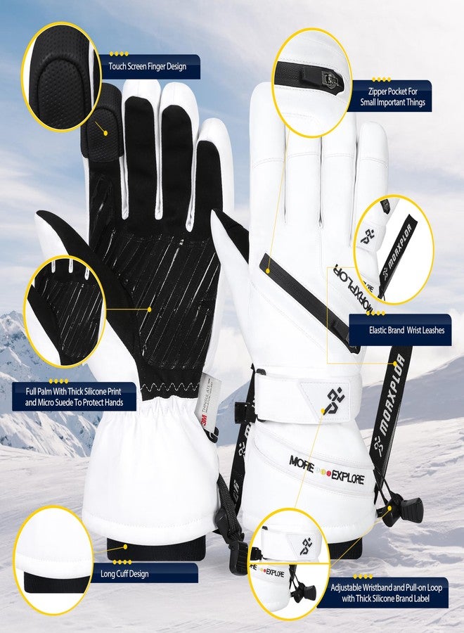 MORXPLOR Winter Ski Snow Gloves Men Women,Windproof Touchscreen Snowboard 3M Thinsulate Insulated Warm Winter Snowmobile Gloves - Image 2